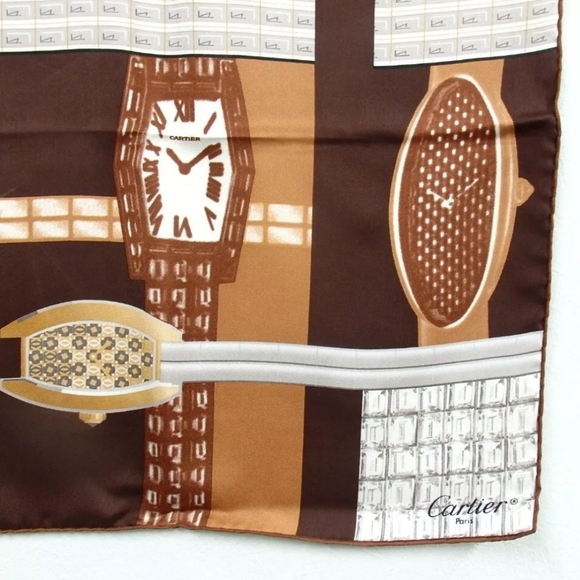 Auth Carter Watch/Clock Silk Scarf - Picture 5 of 7